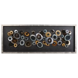 Uttermost Discs MDF Glass and Iron Shadow Box in Brown/Gold/Silver