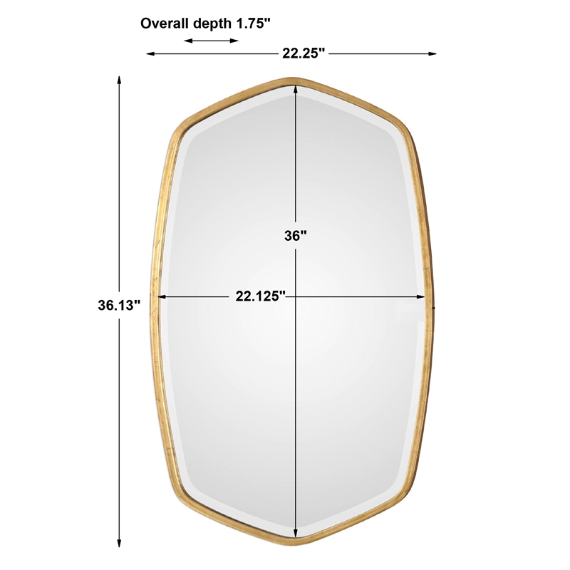 Uttermost Duronia MDF Wood and Metal Decorative Mirror in Antiqued Gold