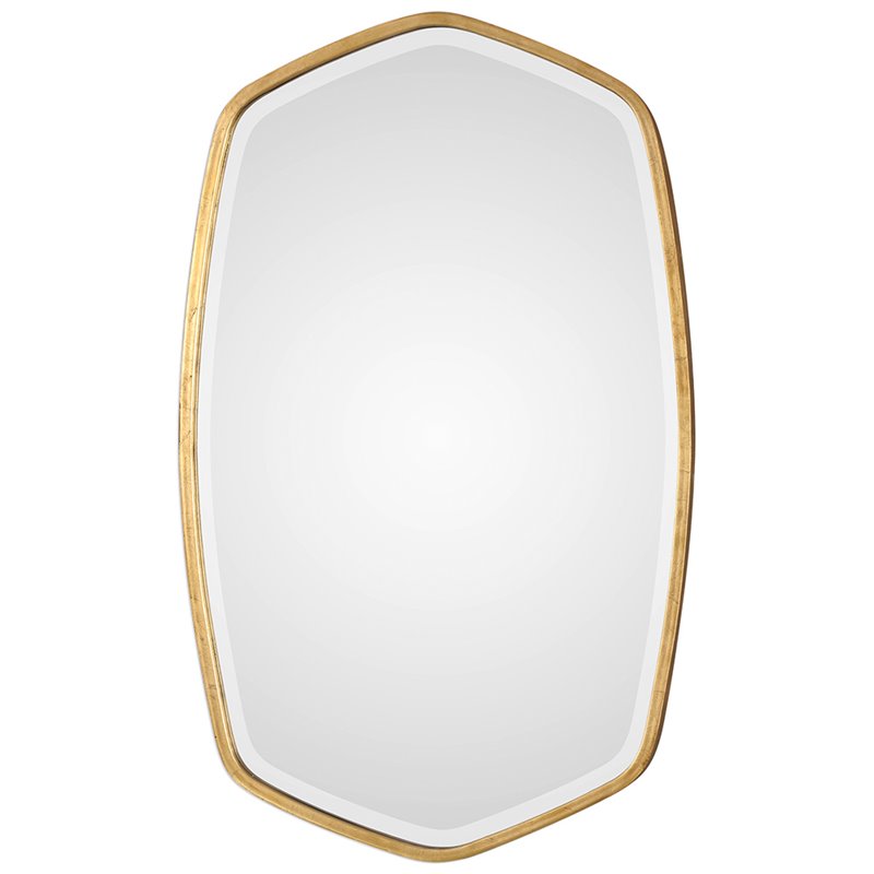 Uttermost Duronia MDF Wood and Metal Decorative Mirror in Antiqued Gold
