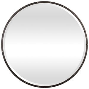 Uttermost Benedo Contemporary Metal Decorative Mirror in Rustic Black