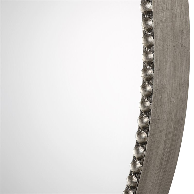 Uttermost Stefania MDF Wood and Iron Decorative Mirror in Antique Silver