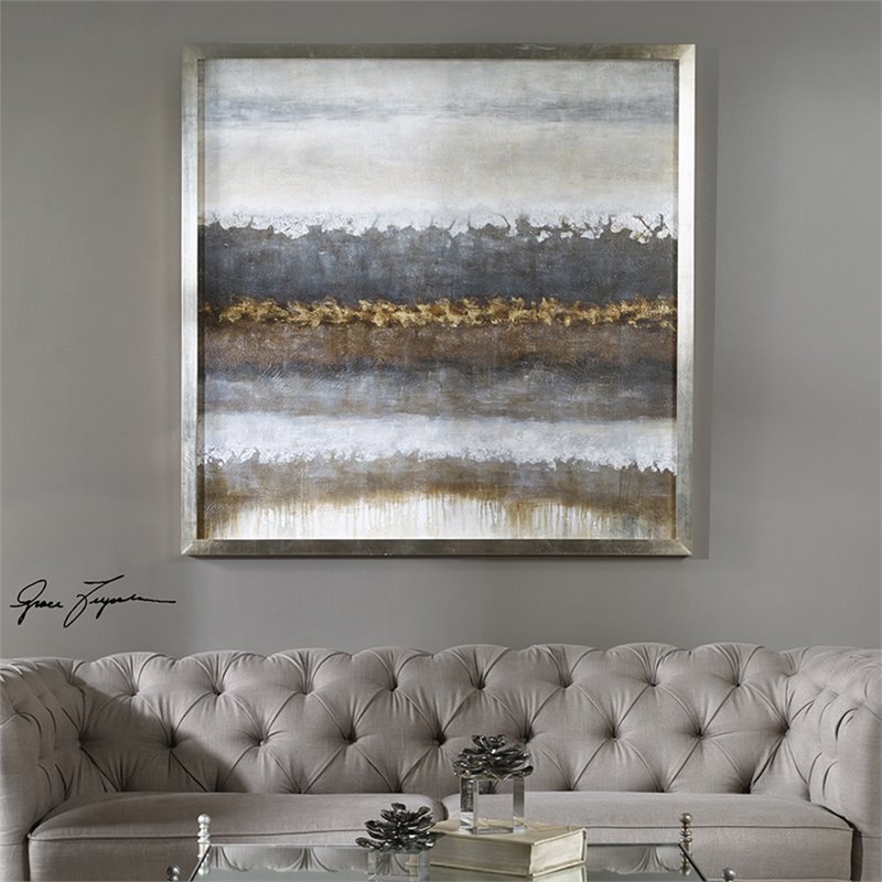 Uttermost Layers Wood Canvas and Acrylic Landscape Art in Multi-Color