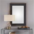 Uttermost Staveley Pine Wood and MDF Decorative Mirror in Rustic Black/Bronze
