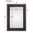 Uttermost Staveley Pine Wood and MDF Decorative Mirror in Rustic Black/Bronze