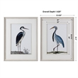 Uttermost Shore Birds Wood Glass Framed Prints in Black/Blue/White (Set of 2)
