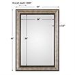 Uttermost Shefford Plastic and MDF Decorative Mirror in Antiqued Silver/Bronze
