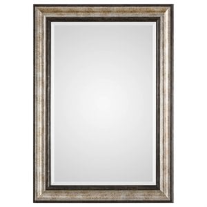 Uttermost Shefford Plastic and MDF Decorative Mirror in Antiqued Silver/Bronze