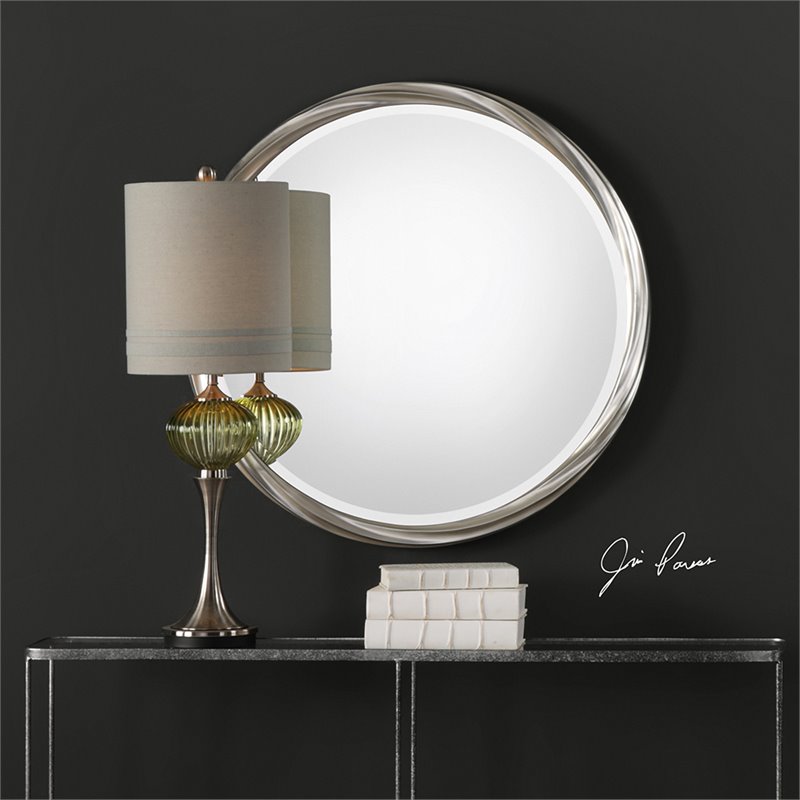 Uttermost Orion Contemporary PU and MDF Wood Decorative Mirror in Silver