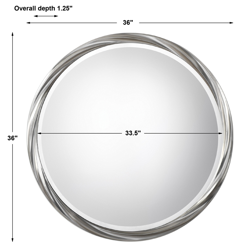 Uttermost Orion Contemporary PU and MDF Wood Decorative Mirror in Silver