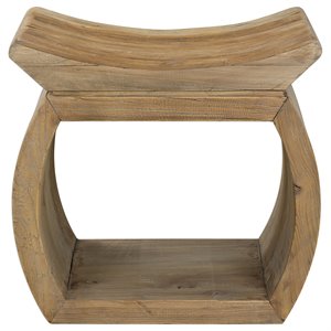 Uttermost Connor Coastal Reclaim Elm Wood Foot Stool in Natural