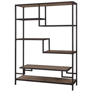 Uttermost Sherwin Recycled Pine and Iron Bookcase in Aged Black and Natural