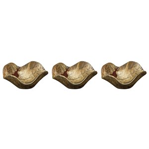 Uttermost Tamarine 3-Piece Coastal Wood Wall Sculpture Set in Natural and Gray