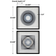 Uttermost String Duet Wood and Glass Geometric Art - Black/Blue/White (Set of 2)
