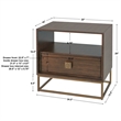 Uttermost Bexley 1-Drawer Contemporary Wood and Metal End Table in Walnut