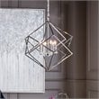 Uttermost Euclid 6-Light Steel and Crystal Cube Pendant Light in Nickel