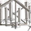 Uttermost Euclid 6-Light Steel and Crystal Cube Pendant Light in Nickel