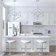 Uttermost Euclid 6-Light Steel and Crystal Cube Pendant Light in Nickel
