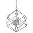 Uttermost Euclid 6-Light Steel and Crystal Cube Pendant Light in Nickel