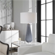 Uttermost Anatoli Glass Metal and Crystal Table Lamp in Brown/Gray/Nickel