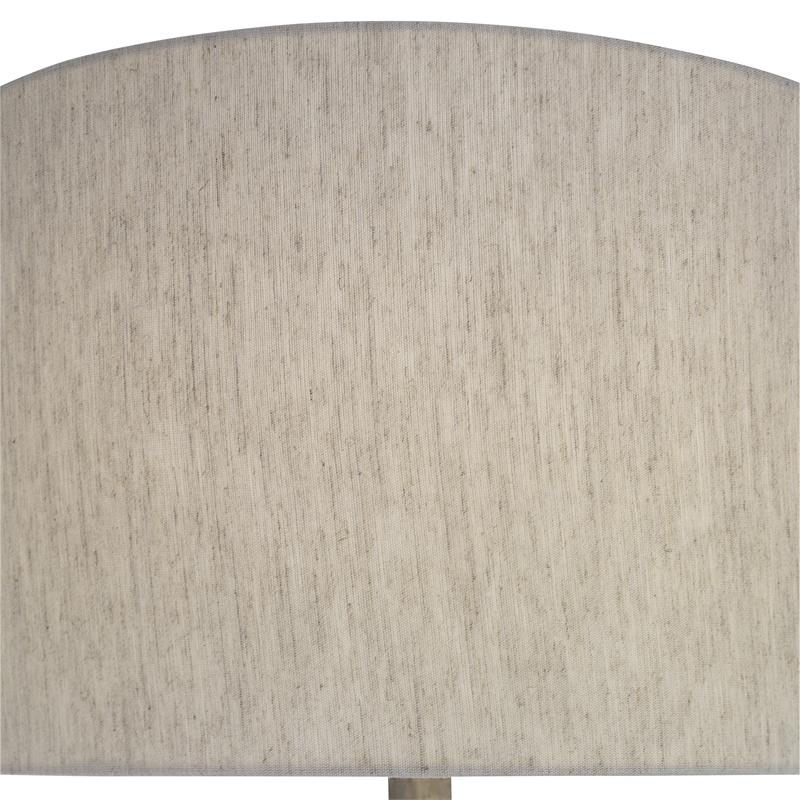 Uttermost Ivor Contemporary Cast Iron Floor Lamp in Silver and Light Beige