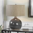 Uttermost Vardenis Steel and Ceramic Table Lamp in Charcoal and Brown
