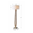 Uttermost Boydton Iron and Linen Floor Lamp in Honey and Light Beige