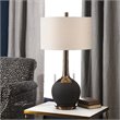 Uttermost Arnav Steel and Ceramic Table Lamp in Textured Black and Light Gray