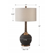 Uttermost Arnav Steel and Ceramic Table Lamp in Textured Black and Light Gray