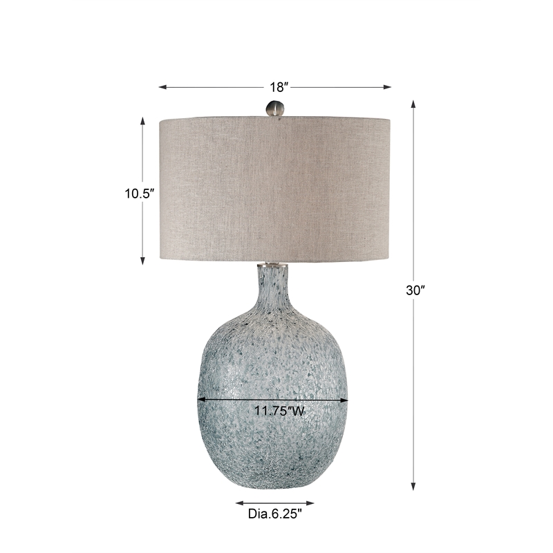 Uttermost Oceaonna Glass Fabric and Iron Table Lamp in Blue and Green