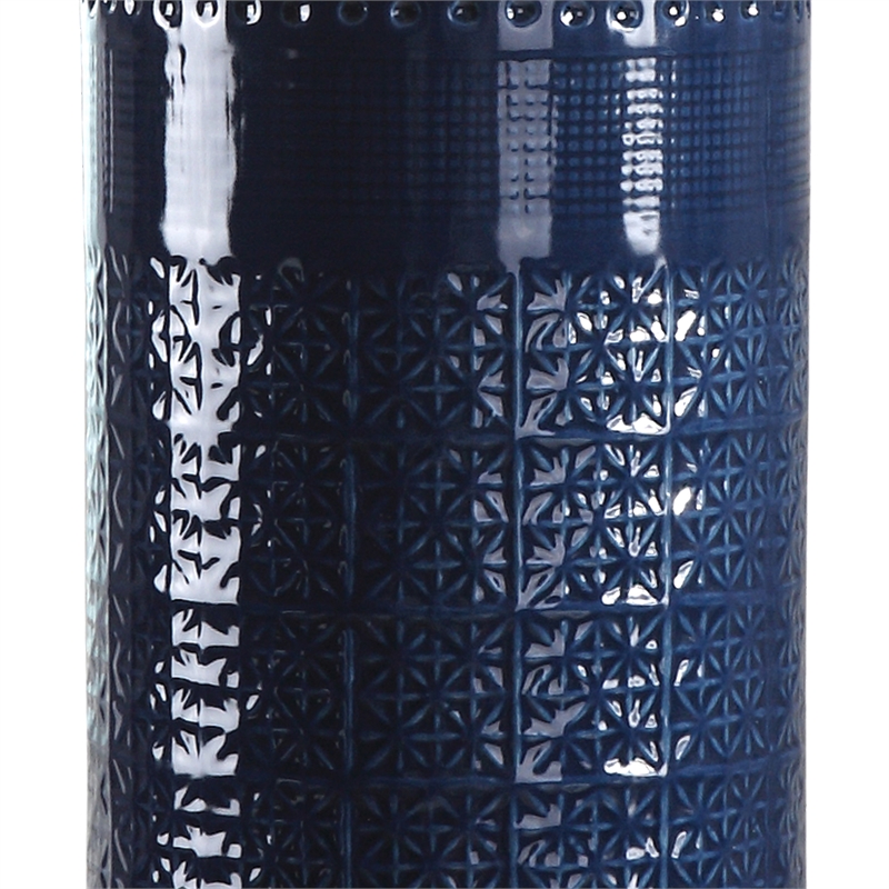 Uttermost Thalia Metal Ceramic and Fabric Table Lamp in Royal Blue and White