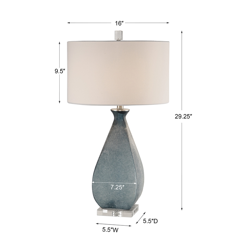 Uttermost Atlantica Steel Crystal and Glass Table Lamp in Ocean Blue and White