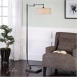 Uttermost Lamine Iron and Fabric Floor Lamp in Dark Bronze and Beige