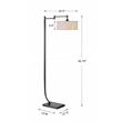 Uttermost Lamine Iron and Fabric Floor Lamp in Dark Bronze and Beige