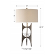 Uttermost Goldia Metal and Fabric Table Lamp in Antique Bronze and White