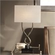 Uttermost Talema Steel and Marble Table Lamp in Aged Silver and Light Beige