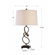Uttermost Tenley Steel Crystal Table Lamp in Oil Rubbed Bronze and Light Beige