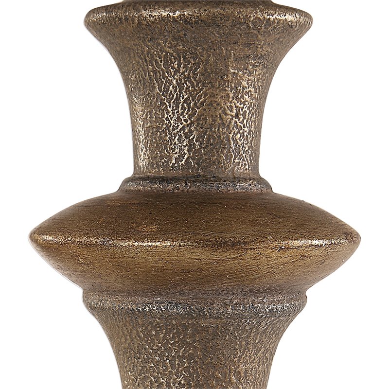 Uttermost Vetralla Steel Resin and Fabric Floor Lamp in Silver and Bronze