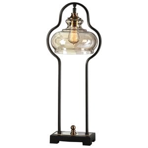 Uttermost Cotulla Metal and Resin Table Lamp in Aged Black and Antique Brass