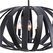 Uttermost Thales 3-Light Stainless Steel Geometric Pendant Light in Black