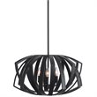 Uttermost Thales 3-Light Stainless Steel Geometric Pendant Light in Black