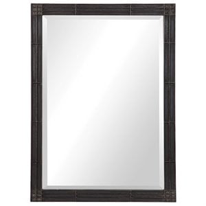 Uttermost Gower Iron and MDF Wood Decorative Mirror in Rustic Aged Black