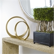 Uttermost Jimena 2-Piece Contemporary Aluminum Ring Sculpture Set in Gold