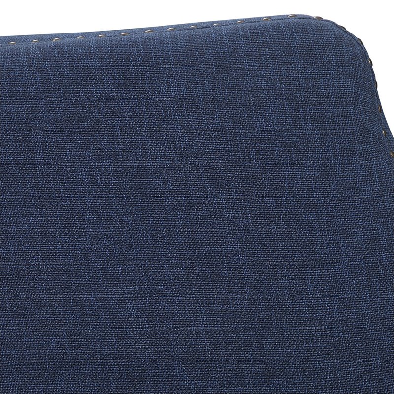 Uttermost Yareena Coastal Wood and Fabric Wingback Accent Chair - Denim Blue/Oak