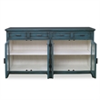 Uttermost Oksana Coastal Wood and Glass Sideboard in Antique Green/Antique White