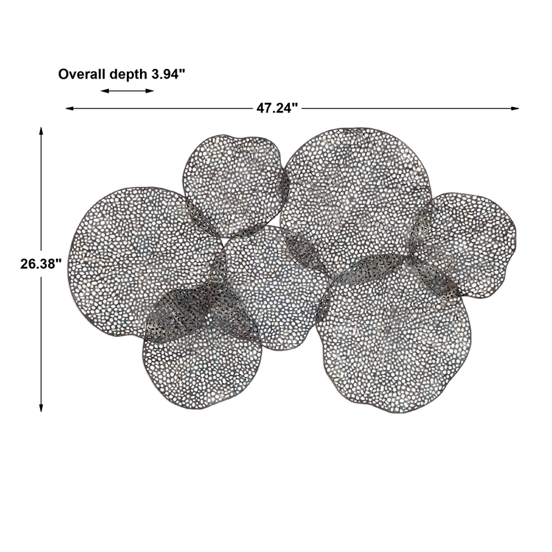 Uttermost Ripley Contemporary Iron Metal Leaf Wall Art in Rich Bronze