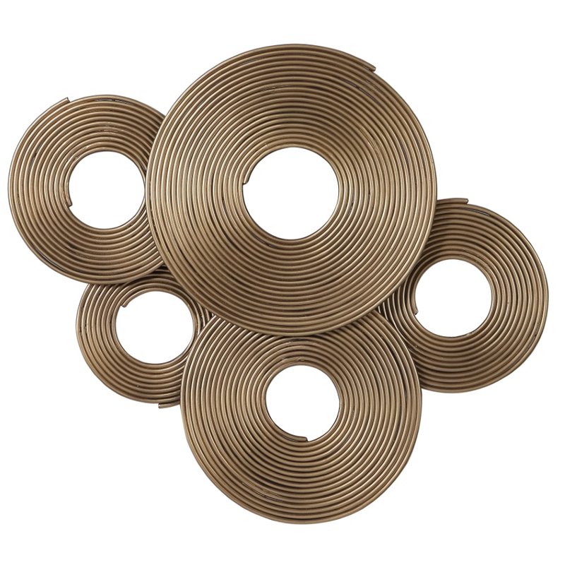 Uttermost Ahmet Contemporary Iron Metal Rings Wall Decor in Soft Gold