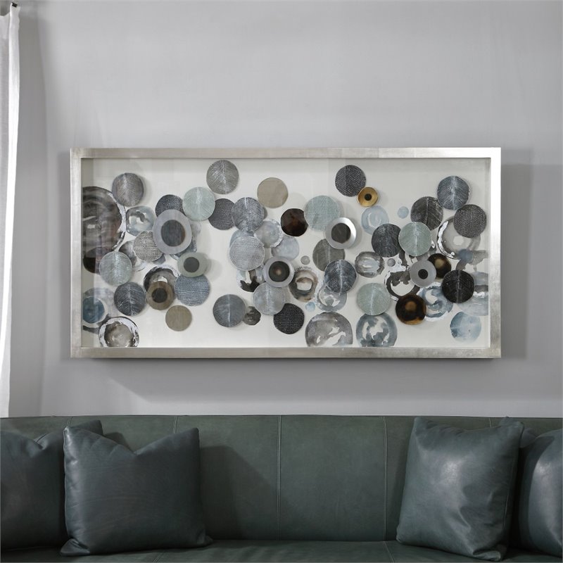 Uttermost Kella Coastal Wood Glass and Iron Shadow Box in Multi-Color