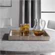 Uttermost Talmage Polyresin and MDF Wood Mirrored Tray in Silver Leaf