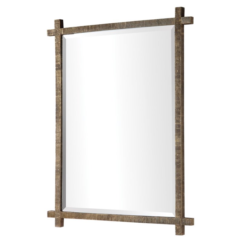 Uttermost Abanu Resin and MDF Wood Vanity Mirror in Antique Gold