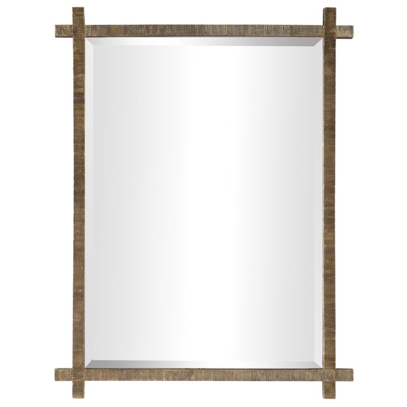 Uttermost Abanu Resin and MDF Wood Vanity Mirror in Antique Gold